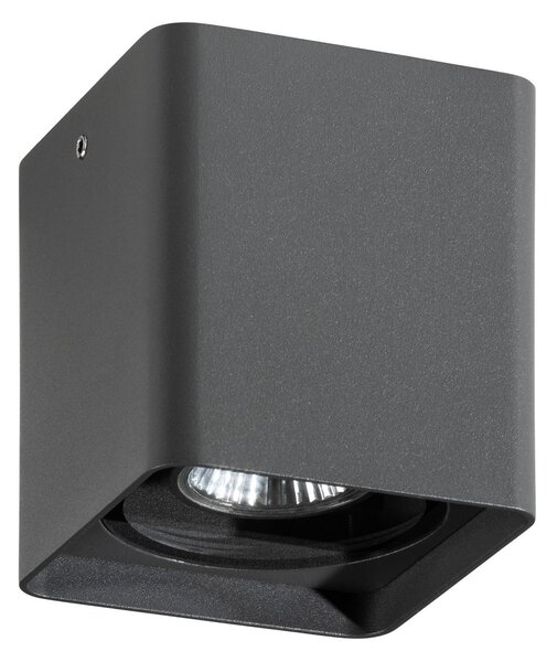LCD Lumină exterioară pentru tavan 5055, grafit, 10 cm, metal, IP54, GU10, reglabil, Negru, Metal, Modern, Soclu de perete jos