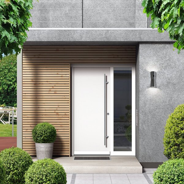 LCD Lampă LED cu senzor pentru exterior 5135, grafit, metal, 26 cm, IP65, Negru, Metal, Modern