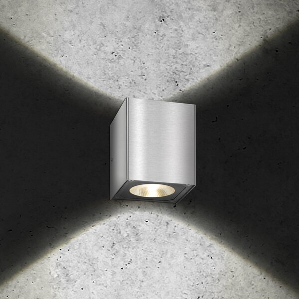 LCD Lumină LED pentru exterior 5026, oțel inoxidabil, 11 cm, IP54, sus/jos, Metalic, Metal, Modern, Priză de perete sus / jos