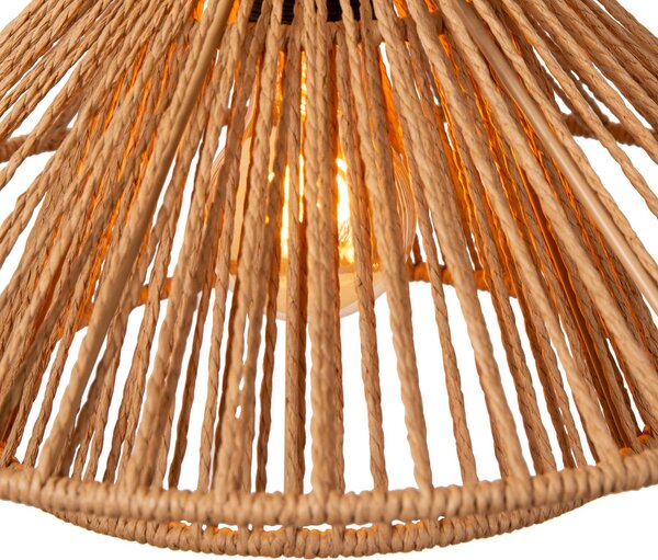 Lucide Lampă suspendată Tasman, lungime 61 cm, culoare naturală, hârtie, 3 becuri., reglabil, Bej, Camera de zi / sufragerie, Hârtie / Carton, Scandinavă