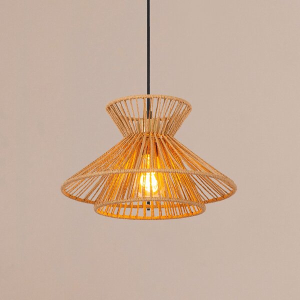 Lucide Lampă suspendată Tasman, Ø 32 cm, culoare naturală, hârtie, reglabil, Bej, Camera de zi / sufragerie, Hârtie / Carton, Scandinavă