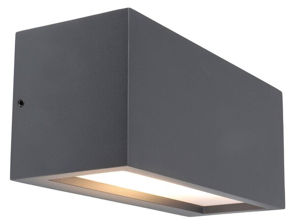 Deko-Light Lampă de exterior Rilongo închisă, sus/jos, aluminiu, gri închis, reglabil, Negru, Aluminiu, Modern, Priză de perete sus / jos