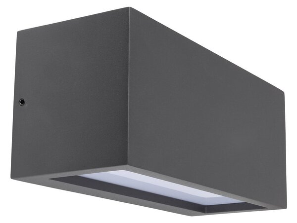 Deko-Light Lampă de exterior Rilongo închisă, sus/jos, aluminiu, gri închis, reglabil, Negru, Aluminiu, Modern, Priză de perete sus / jos