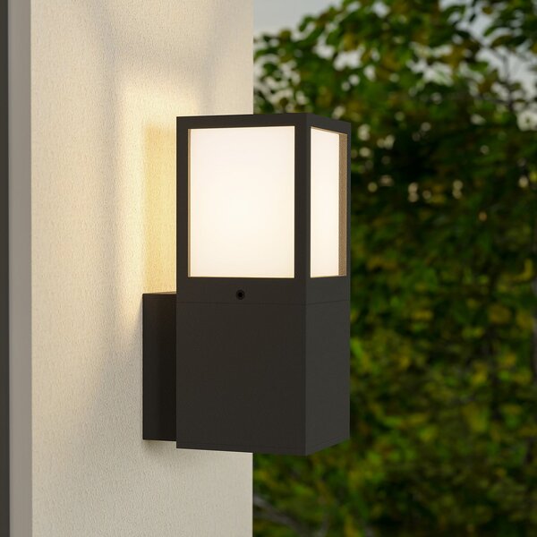 Deko-Light Lumină exterioară Facado 2 Square, aluminiu, gri închis, E27, reglabil, Negru, Aluminiu, Modern, Priză de perete top