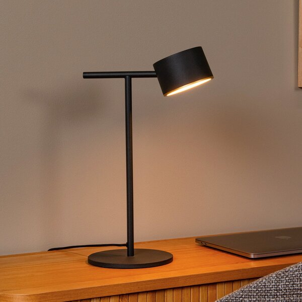 Lucide Lampa de masă cu LED Gian, negru, înălțime 40 cm, metal, reglabil, Negru, Camera de zi / sufragerie, Metal, Modern