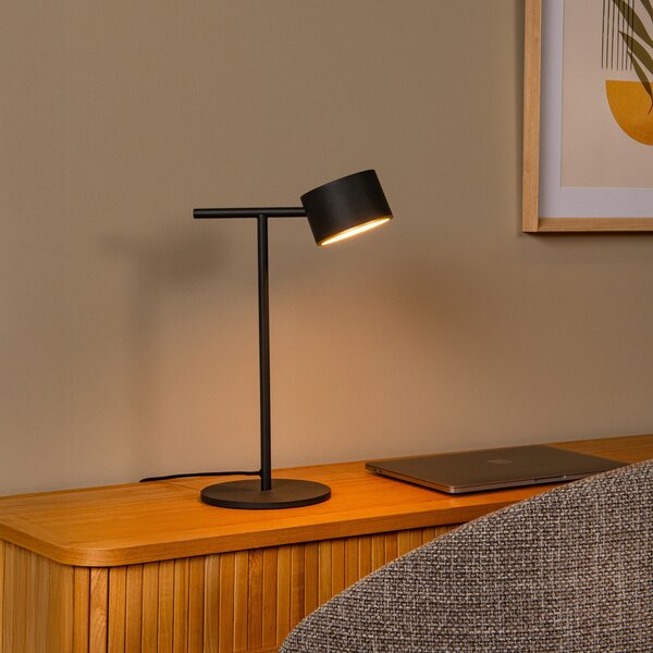 Lucide Lampa de masă cu LED Gian, negru, înălțime 40 cm, metal, reglabil, Negru, Camera de zi / sufragerie, Metal, Modern