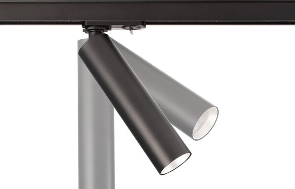 Deko-Light Spot LED pentru șină Slim monofazat, negru, aluminiu, 5 W, 2.700 K, reglabil, Negru, Camera de zi / sufragerie, Aluminiu, Modern