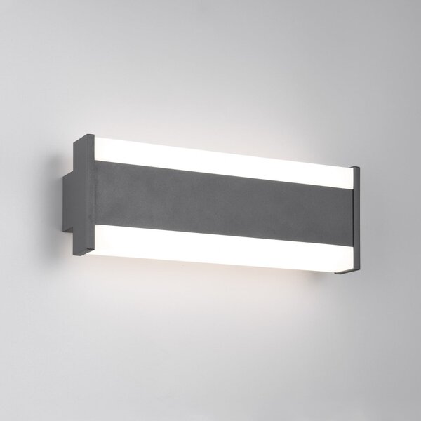 Trio Lighting Lampă LED pentru exterior DAWSON, 30 cm, antracit IP54 CCT sus/jos, Negru, Aluminiu, Modern, Perete unghiular