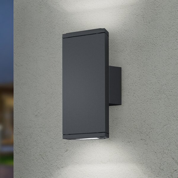 Trio Lighting Lampă LED pentru exterior COLORADO antracit Înălțime 20 cm Metal IP54, Negru, Aluminiu, Modern, Perete unghiular
