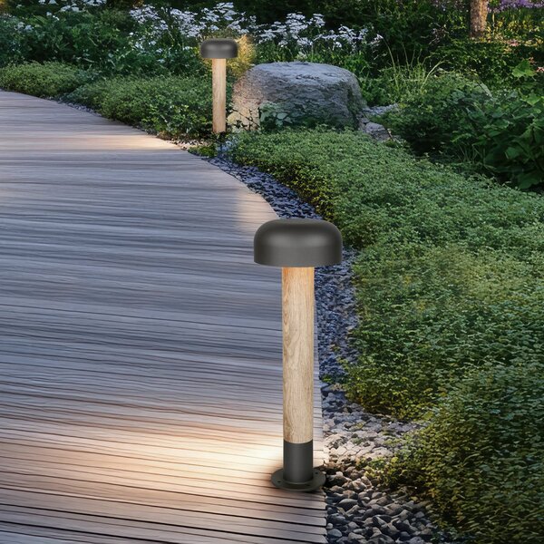 Trio Lighting Bornă luminoasă FRASER, aspect beton, înălțime 54 cm, metal, IP54, reglabil, Gri, Aluminiu, Modern