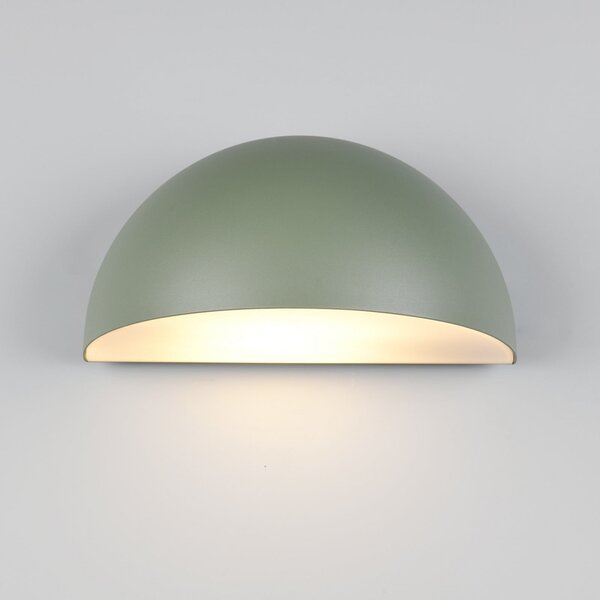 Trio Lighting Lumină exterioară MAAS, verde, lățime 27 cm, metal, IP44, reglabil, Verde, Aluminiu, Modern, Soclu de perete jos