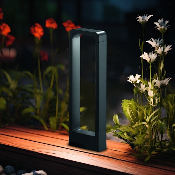 Trio Lighting Bornă luminoasă LED RENO, antracit, înălțime 50 cm, metal, IP54, Negru, Aluminiu, Modern