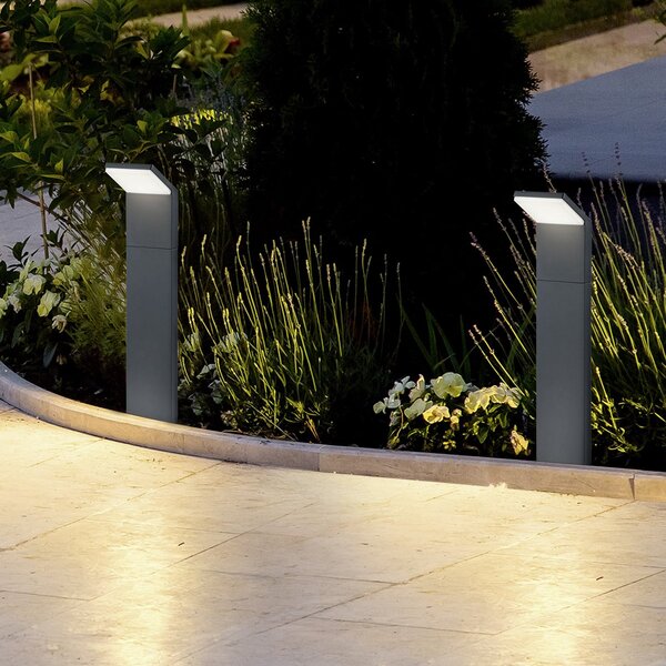 Trio Lighting Bornă luminoasă LED Pearl, înălțime 50 cm, antracit, metal, IP54, Negru, Aluminiu, Modern