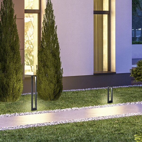 Trio Lighting Bornă luminoasă LED RENO, antracit, înălțime 100 cm, metal, IP54, Negru, Aluminiu, Modern