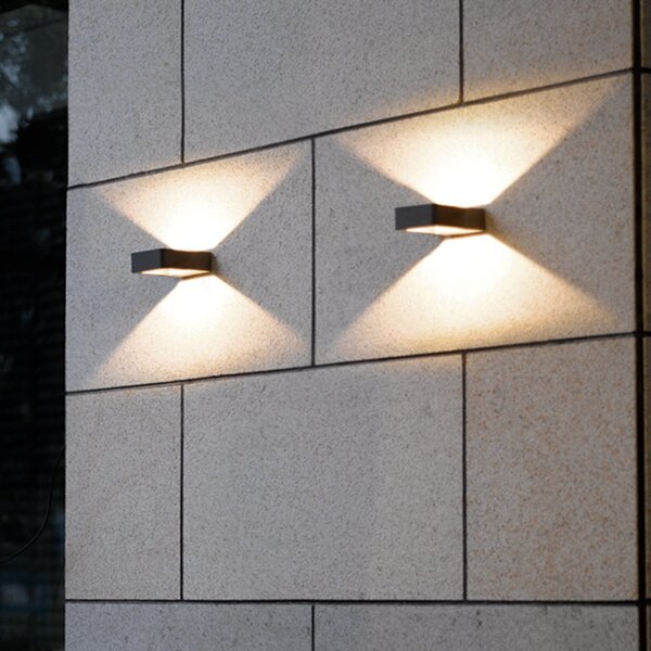 Trio Lighting Lampă LED pentru exterior RENO, antracit, lățime 12 cm Metal IP54, Negru, Aluminiu, Modern