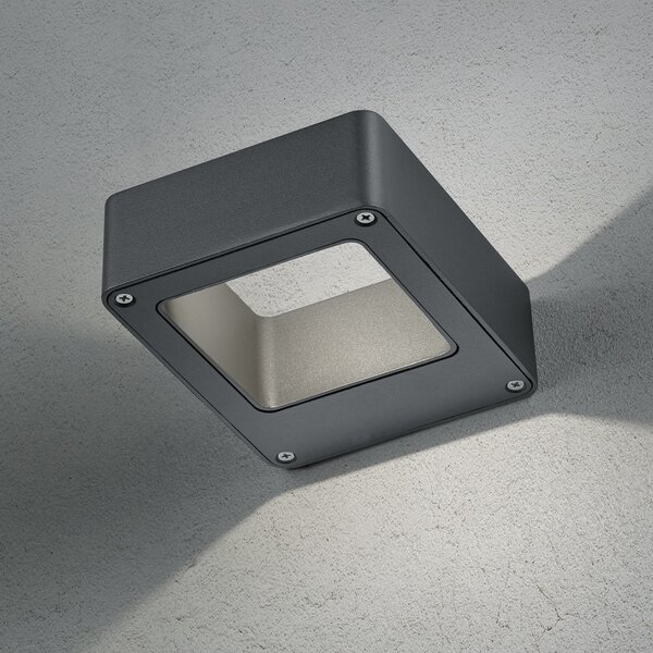 Trio Lighting Lampă LED pentru exterior RENO, antracit, lățime 12 cm Metal IP54, Negru, Aluminiu, Modern