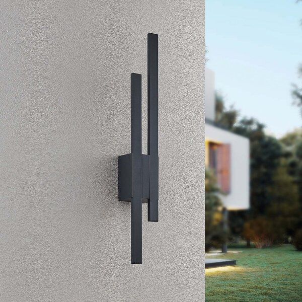 Trio Lighting Lampă LED pentru exterior TAWA, antracit, 62 cm metal 2 becuri IP54, Negru, Aluminiu, Modern