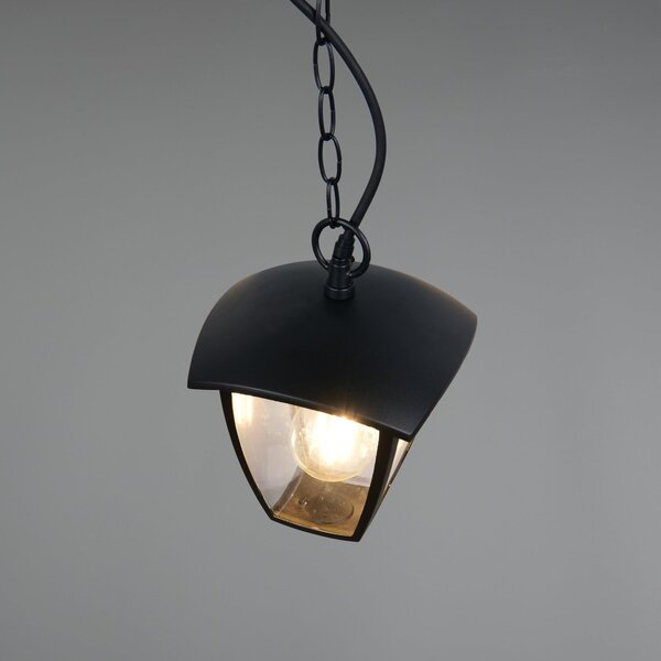 Trio Lighting Lampă suspendată pentru exterior VENTA, negru, 17 x cm, metal, IP44, reglabil, Negru, Aluminiu, Felinar