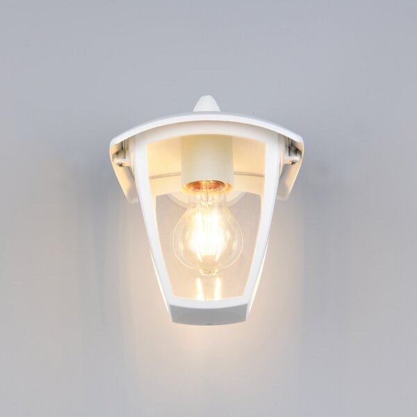 Trio Lighting Lampă de exterior VENTA, albă, soclu în partea inferioară, înălțime 24 cm IP44, reglabil, Alb, Aluminiu, Felinar