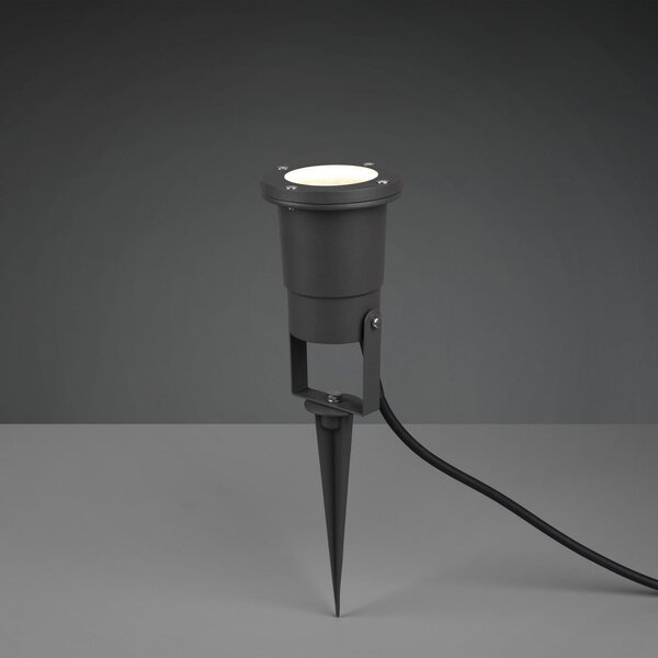 Trio Lighting Spot cu tijă UBANGI, antracit, metal, IP65, GU10, Negru, Aluminiu, Modern