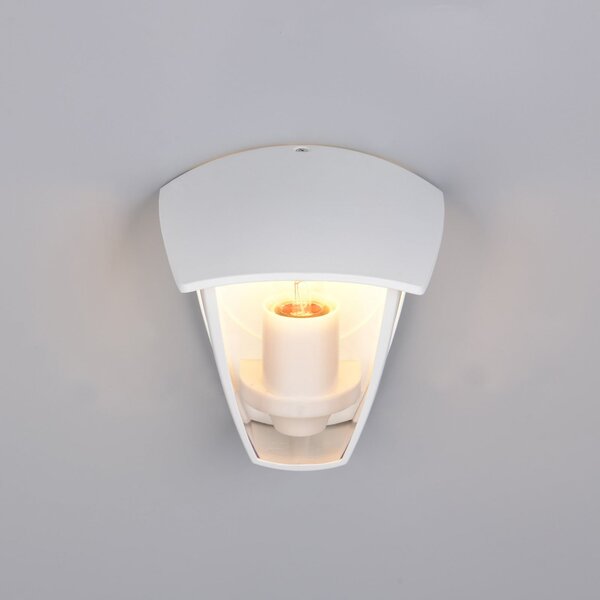 Trio Lighting Lampă de exterior VENTA, albă, soclu în partea superioară, înălțime 24 cm, IP44, reglabil, Alb, Aluminiu, Felinar