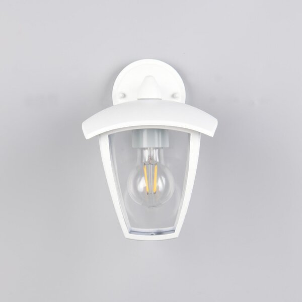 Trio Lighting Lampă de exterior VENTA, albă, soclu în partea inferioară, înălțime 24 cm IP44, reglabil, Alb, Aluminiu, Felinar