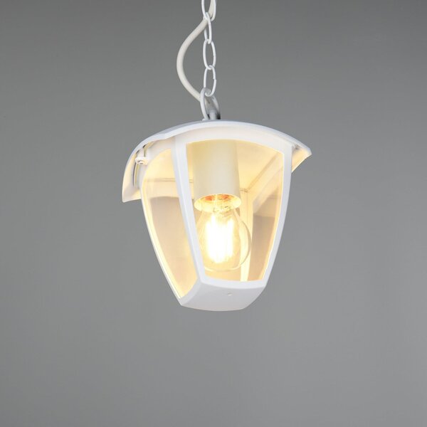 Trio Lighting Lampă suspendată pentru exterior VENTA, albă, 17 x cm, metal, IP44, reglabil, Alb, Aluminiu, Felinar