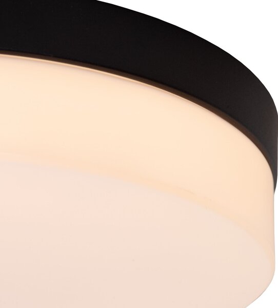 Lucide Plafonieră LED pentru baie Biskit, negru, Ø 23 cm, plastic, Negru, Baie, Plastic, Modern