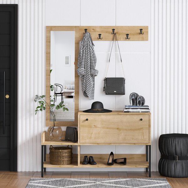 Mobilier hol Aliex 45 (stejar safir) (cu oglindă). 1072470