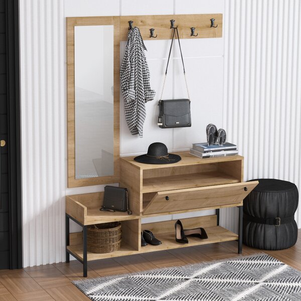 Mobilier hol Aliex 45 (stejar safir) (cu oglindă). 1072470