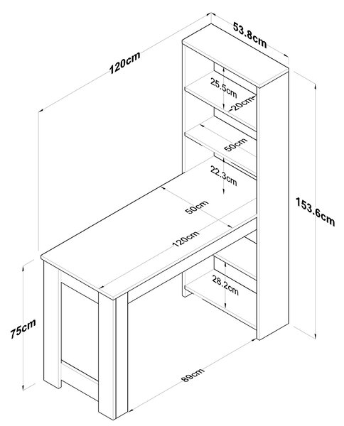 Masă PC Haiti 106 (Alb + Nuc). 1073408