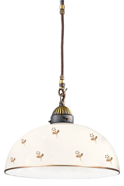 Austrolux Kolarz Lampă suspendată Nonna Ø 30 cm Floare auriu Margine netedă, reglabil, Alb, Camera de zi / sufragerie, Sticlă, Casă de țară / Rustic