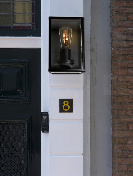 SEGULA Lampă de perete exterior Classic, oțel inoxidabil, negru, E27, reglabil, Negru, Oțel inoxidabil
