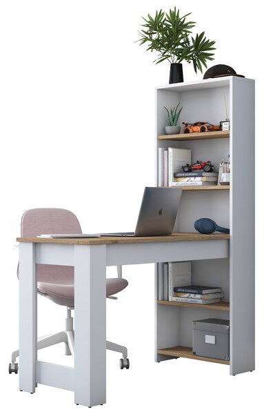 Masă PC Haiti 106 (Alb + Nuc). 1073408