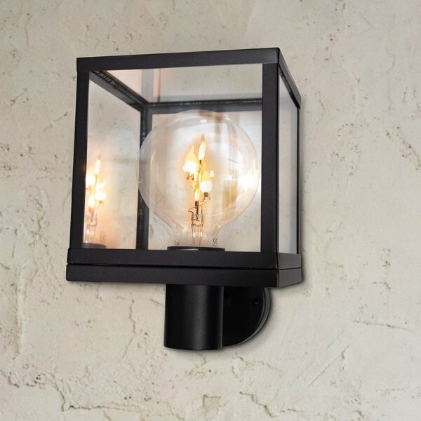 SEGULA Segula Lampă de exterior Modernă, oțel inoxidabil, sticlă, negru, E27, reglabil, Negru, Oțel inoxidabil, Perete unghiular
