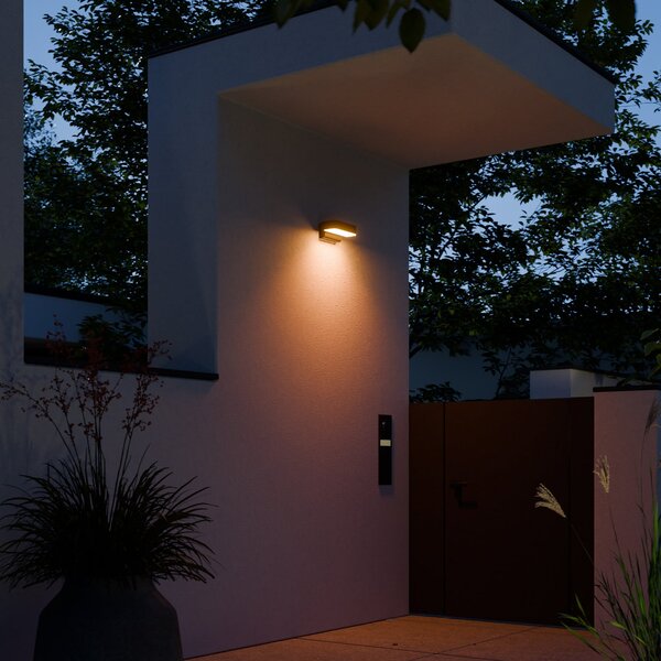 STEINEL Lampă de perete exterioară cu senzor LED L 800 SC, antracit IP44, reglabil, Negru, Aluminiu, Modern