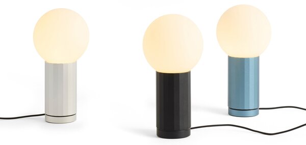 HAY Lampa de masă LED TURN ON, negru, înălțime 20 cm, dimabil, reglabil, Negru, Camera de zi / sufragerie, Sticlă, Modern