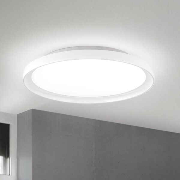 ORION Plafonieră LED GAMMA, Ø 40 cm, albă, telecomandă, CCT dim, reglabil, Alb, Camera de zi / sufragerie, Metal, Modern