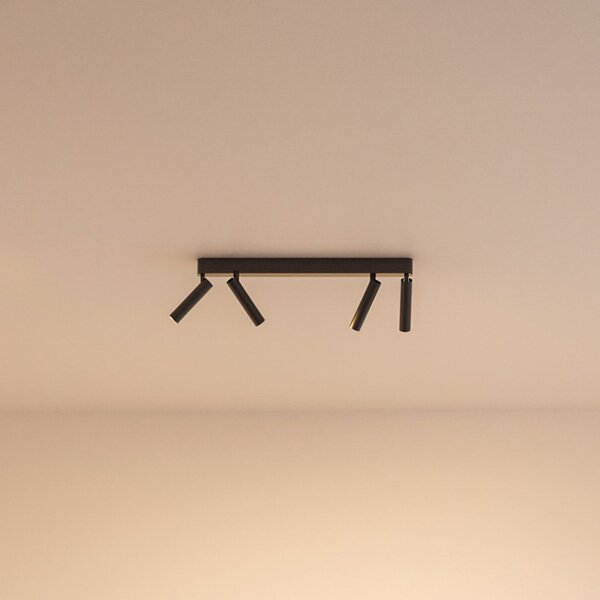 Wever & Ducré Lighting WEVER DUCRÉ Spot LED pentru tavan Match 4.0 negru 2.700 K, reglabil, Negru, Camera de zi / sufragerie, Aluminiu, Modern