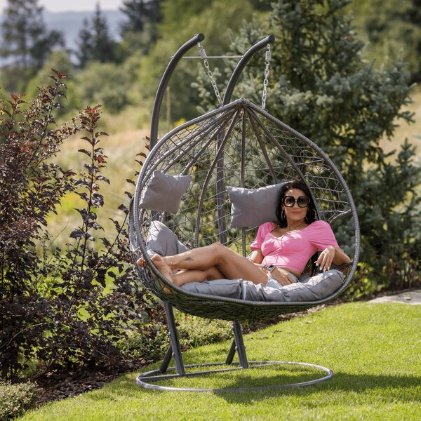 KONDELA Scaun agăţat, gri, DALVEA 2 NEW