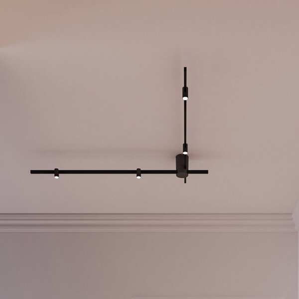 Wever & Ducré Lighting WEVER DUCRÉ Plafonieră LED pentru tavan Trace Spin 1.0 negru 927, reglabil, Negru, Camera de zi / sufragerie, Aluminiu, Modern