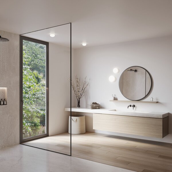 Wever & Ducré Lighting WEVER DUCRÉ Plafonieră LED pentru tavan Perlez 2.0 Ø 16cm IP44 2.700 K, reglabil, Alb, Baie, Sticlă