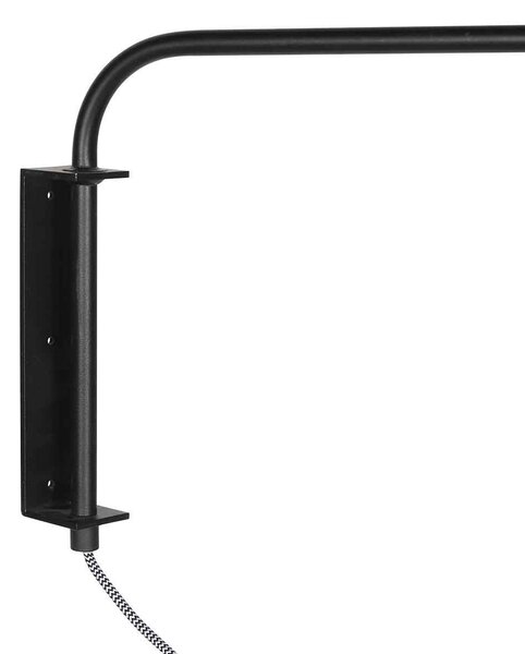 Steinhauer Aplică de perete Bloeba, negru-noroi, proiecție 140 cm, chintz, Negru, Camera de zi / sufragerie, Metal, Modern