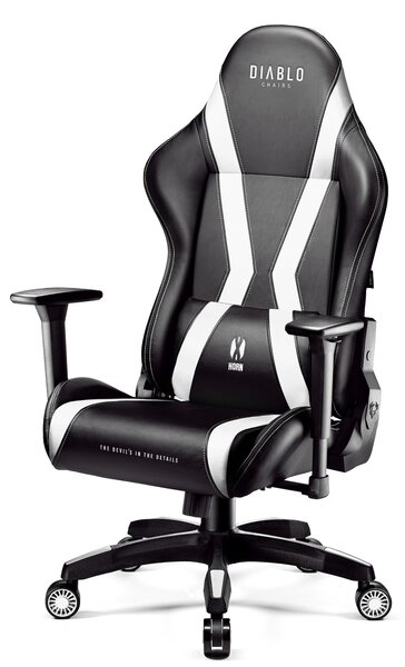 Scaun gaming Diablo X-Horn 2.0 King Size: negru-alb Diablochairs