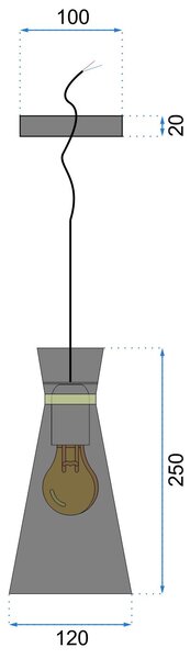 Lampa DE TAVAN SUSPENDABILA KONA B gold mat