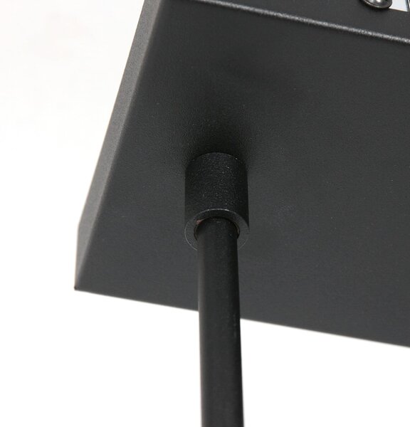 Steinhauer Lampă suspendată Stang, negru/negru-auriu, lungime 140 cm, 3 becuri., reglabil, Negru, Camera de zi / sufragerie, Țesătură / Textil, Modern