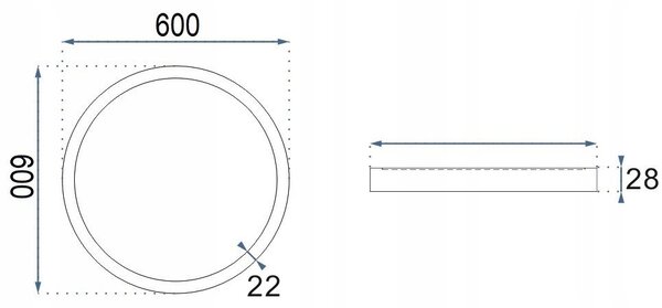 PANOU LED rotund alb 42W