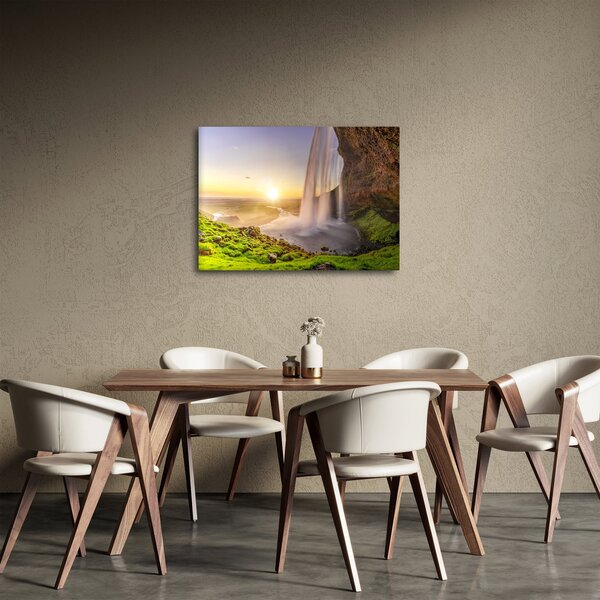 Tablou - Seljalandsfoss din spatele peșterii (70x50 cm)