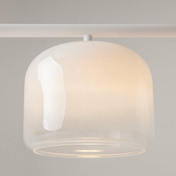 Maytoni Lampă suspendată LED Spirito, 3 becuri, albă, sticlă, dimabil, reglabil, Alb, Camera de zi / sufragerie, Metal, Modern