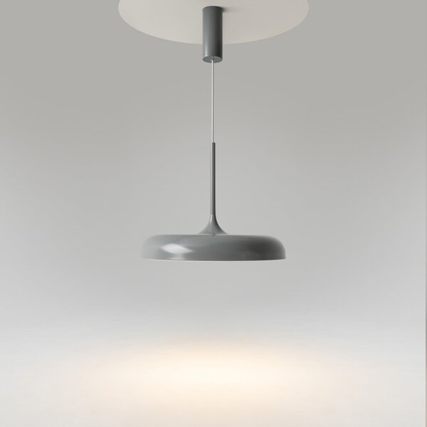 Maytoni Lampă suspendată LED Gerhard, Ø 40 cm, gri, metal, Gri, Camera de zi / sufragerie, Metal, Modern
